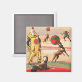 Zirkusposter mit Clowns mit Darstellenden Hunden Magnet (Vorderseite/Rückseite)