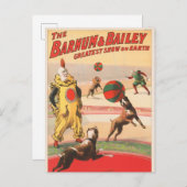 Zirkusposter mit Clowns mit Darstellenden Hunden Postkarte (Vorne/Hinten)