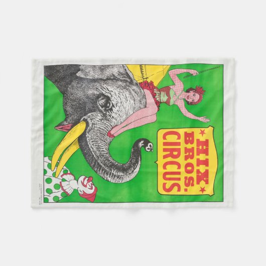 Zirkusposter mit einer Frau, die ein reitender Ele Fleecedecke (Vorderseite (Horizontal))