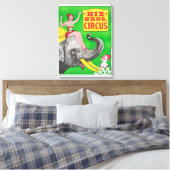 Zirkusposter mit einer Frau, die ein reitender Ele Leinwanddruck (Insitu (Schlafzimmer))