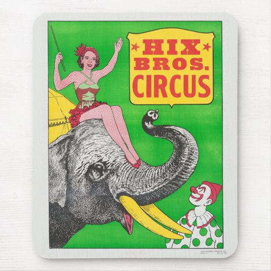 Zirkusposter mit einer Frau, die ein reitender Ele Mousepad (Vorne)