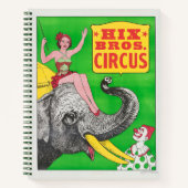 Zirkusposter mit einer Frau, die ein reitender Ele Notizblock (Vorderseite)