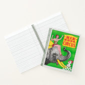 Zirkusposter mit einer Frau, die ein reitender Ele Notizblock (Innenseite)