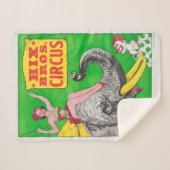 Zirkusposter mit einer Frau, die ein reitender Ele Sherpadecke (Vorderseite (Horizontal))