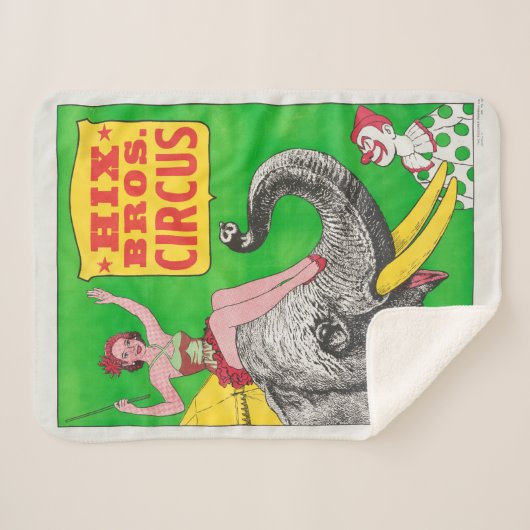 Zirkusposter mit einer Frau, die ein reitender Ele Sherpadecke (Vorderseite (Horizontal))