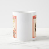 Zirkusposter mit einer Seelenlion, die Hasen fängt Jumbo-Tasse (Vorderseite)