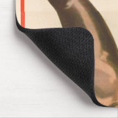 Zirkusposter mit einer Seelenlion, die Hasen fängt Mousepad (Ecke)