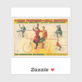 Zirkusposter mit Fahrradfahrern auf der Zackenbühn Aufkleber (Blatt)
