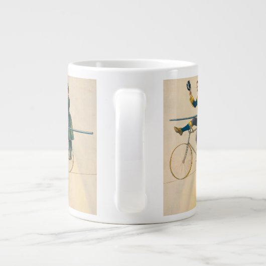 Zirkusposter mit Fahrradfahrern auf der Zackenbühn Jumbo-Tasse (Rückseite)
