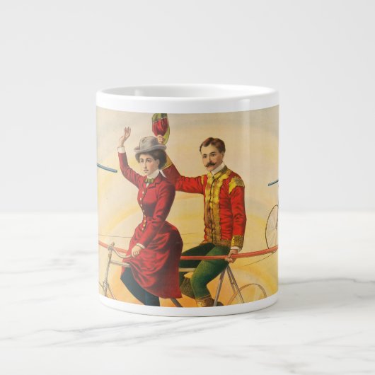 Zirkusposter mit Fahrradfahrern auf der Zackenbühn Jumbo-Tasse (Vorderseite)
