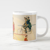 Zirkusposter mit Fahrradfahrern auf der Zackenbühn Jumbo-Tasse (Rechts)
