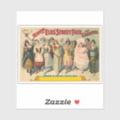 Zirkusposter mit Frauen in nationalen Kostümen Aufkleber (Blatt)