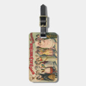 Zirkusposter mit Frauen in nationalen Kostümen Gepäckanhänger (Vorderseite vertikal)