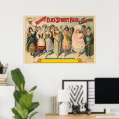Zirkusposter mit Frauen in nationalen Kostümen Poster (Heimbüro)