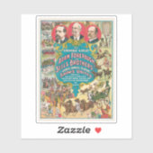 Zirkusposter mit vielen Zirkusszenen Aufkleber (Blatt)