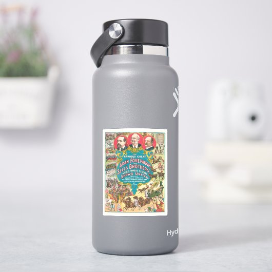 Zirkusposter mit vielen Zirkusszenen Aufkleber (HydroFlask)
