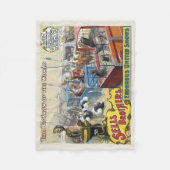 Zirkusposter mit Wildtieren in Käfigen Fleecedecke (Vorderseite)