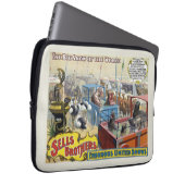 Zirkusposter mit Wildtieren in Käfigen Laptopschutzhülle (Vorne Rechts)