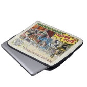 Zirkusposter mit Wildtieren in Käfigen Laptopschutzhülle (Vorne Knopf)