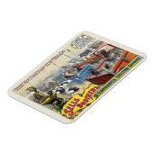 Zirkusposter mit Wildtieren in Käfigen Magnet (Linke Seite)