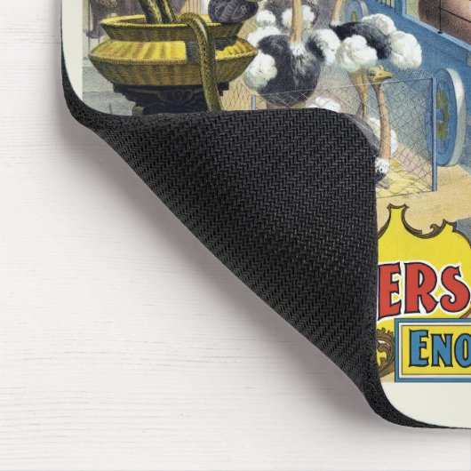 Zirkusposter mit Wildtieren in Käfigen Mousepad (Ecke)