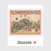 Zirkusposter von Acrobaten, die über Elefanten spr Aufkleber (Blatt)