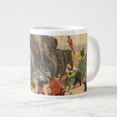 Zirkusposter von Acrobaten, die über Elefanten spr Jumbo-Tasse (Vorderseite Rechts)