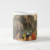 Zirkusposter von Acrobaten, die über Elefanten spr Jumbo-Tasse (Vorderseite)
