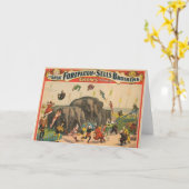 Zirkusposter von Acrobaten, die über Elefanten spr Karte (Gelbe Blume)