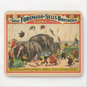 Zirkusposter von Acrobaten, die über Elefanten spr Mousepad (Vorne)