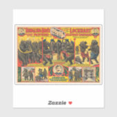 Zirkusposter von Elefanten Darstellend Aufkleber (Blatt)