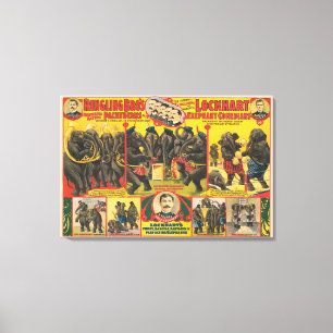 Zirkusposter von Elefanten Darstellend Leinwanddruck