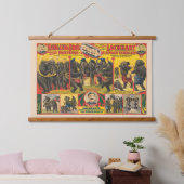 Zirkusposter von Elefanten Darstellend Wandteppich Mit Holzrahmen (Schlafzimmer)
