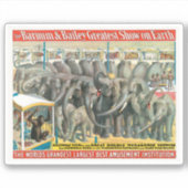 Zirkusposter von Elefanten und Tieren in Käfigen Aufkleber (Vorderseite)