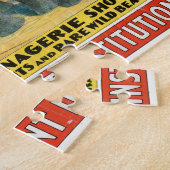 Zirkusposter von Elefanten und Tieren in Käfigen Puzzle (Seite)