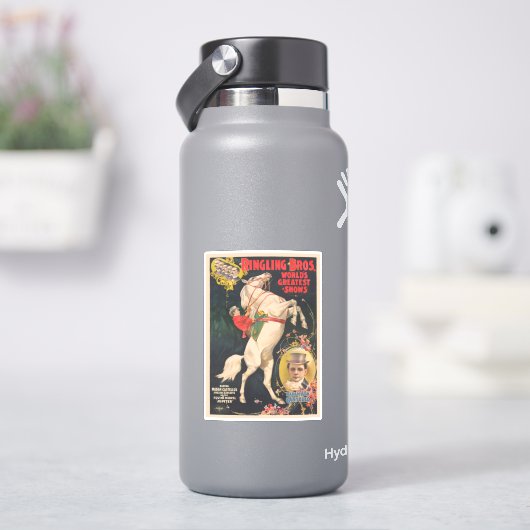 Zirkusposter von Frau Ada Castello auf einem Pferd Aufkleber (HydroFlask)