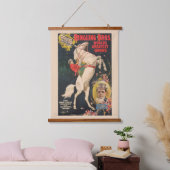 Zirkusposter von Frau Ada Castello auf einem Pferd Wandteppich Mit Holzrahmen (Schlafzimmer)