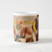 Zirkusposter von Jockeys auf Pferden, die eine Hec Jumbo-Tasse (Vorderseite)