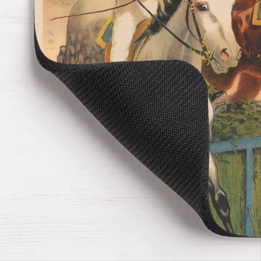 Zirkusposter von Jockeys auf Pferden, die eine Hec Mousepad (Ecke)