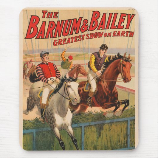 Zirkusposter von Jockeys auf Pferden, die eine Hec Mousepad (Vorne)
