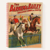 Zirkusposter von Jockeys auf Pferden, die eine Hec Notizblock (Vorderseite)