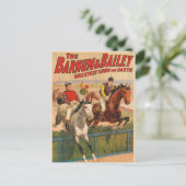 Zirkusposter von Jockeys auf Pferden, die eine Hec Postkarte (Stehend Vorderseite)