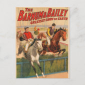 Zirkusposter von Jockeys auf Pferden, die eine Hec Postkarte (Vorderseite)