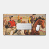 Zirkusposter von Jockeys auf Pferden, die eine Hec Schreibtischunterlage (Tastatur & Maus)