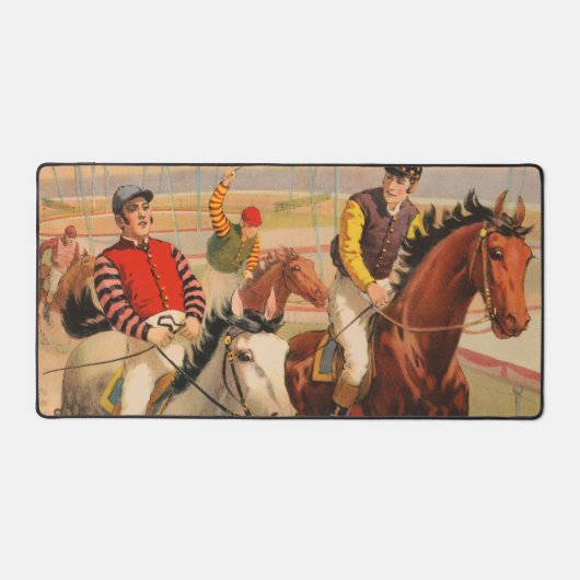 Zirkusposter von Jockeys auf Pferden, die eine Hec Schreibtischunterlage (Vorderseite)
