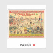 Zirkusposter von Menschen in Kostümen Darstellend Aufkleber (Blatt)