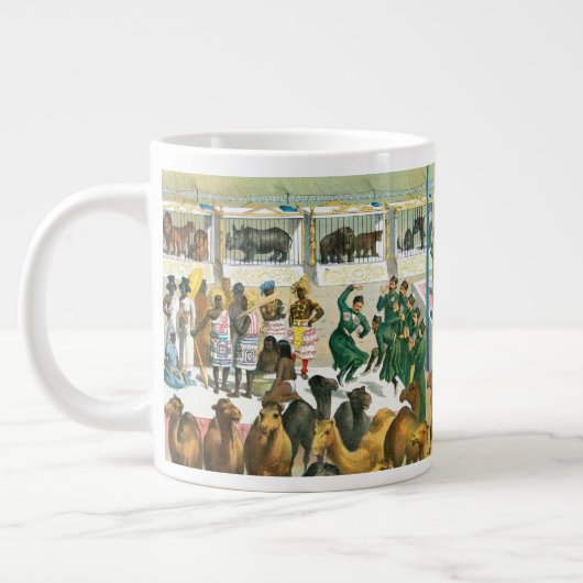 Zirkusposter von Menschen unterschiedlicher Nation Jumbo-Tasse (Links)