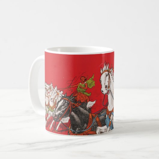 Zirkusposter von zwei Männern in Chariots Kaffeetasse (Vorderseite Links)