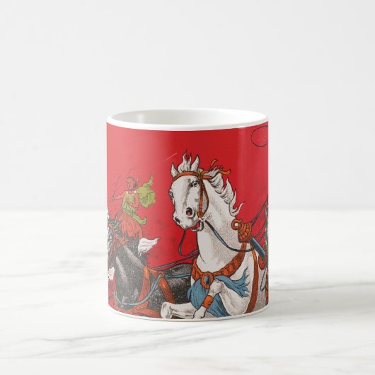 Zirkusposter von zwei Männern in Chariots Kaffeetasse (Mittel)