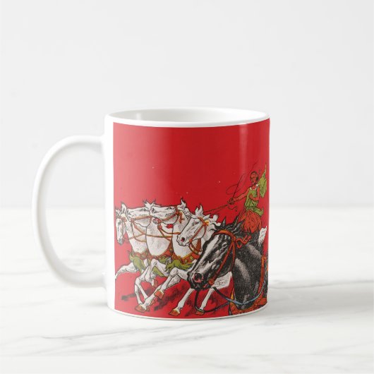 Zirkusposter von zwei Männern in Chariots Kaffeetasse (Links)